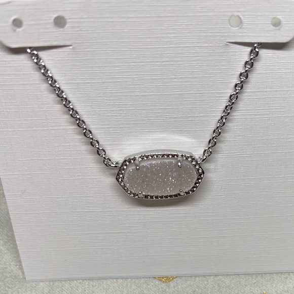 New Kendra Scott Silver Elisa In Iridescent Drusy - Picture 5 of 8